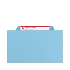 Smead SafeSHIELD Pressboard Hanging File Folder, 2" Expansion, 2/5-Cut Tab, Letter Size, Blue (65105) Sale