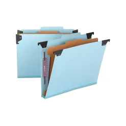 Smead SafeSHIELD Pressboard Hanging File Folder, 2" Expansion, 2/5-Cut Tab, Letter Size, Blue (65105) Sale
