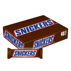 Chocolate<Snickers Milk Chocolate Candy Bar, 1.86 oz., 48/Pack (MMM42431)