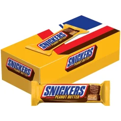Chocolate<Snickers Peanut Butter Squared Chocolate Candy Bars, 1.78 oz, Pack of 18 (MMM39412)