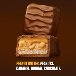 Chocolate<Snickers Peanut Butter Squared Chocolate Candy Bars, 1.78 oz, Pack of 18 (MMM39412)