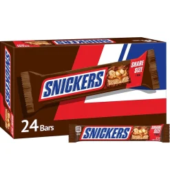 Chocolate<Snickers Sharing Size Milk Chocolate Candy Bars, 3.29 oz., 24/Box (MMM32252)
