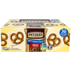 Pretzels<Snyders Mini Original Pretzels Twists, .92 oz., 36 Bags/Box (220-00487)