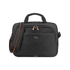 Solo ACE Laptop Briefcase, Black/Orange Polyester (UBN106-4)