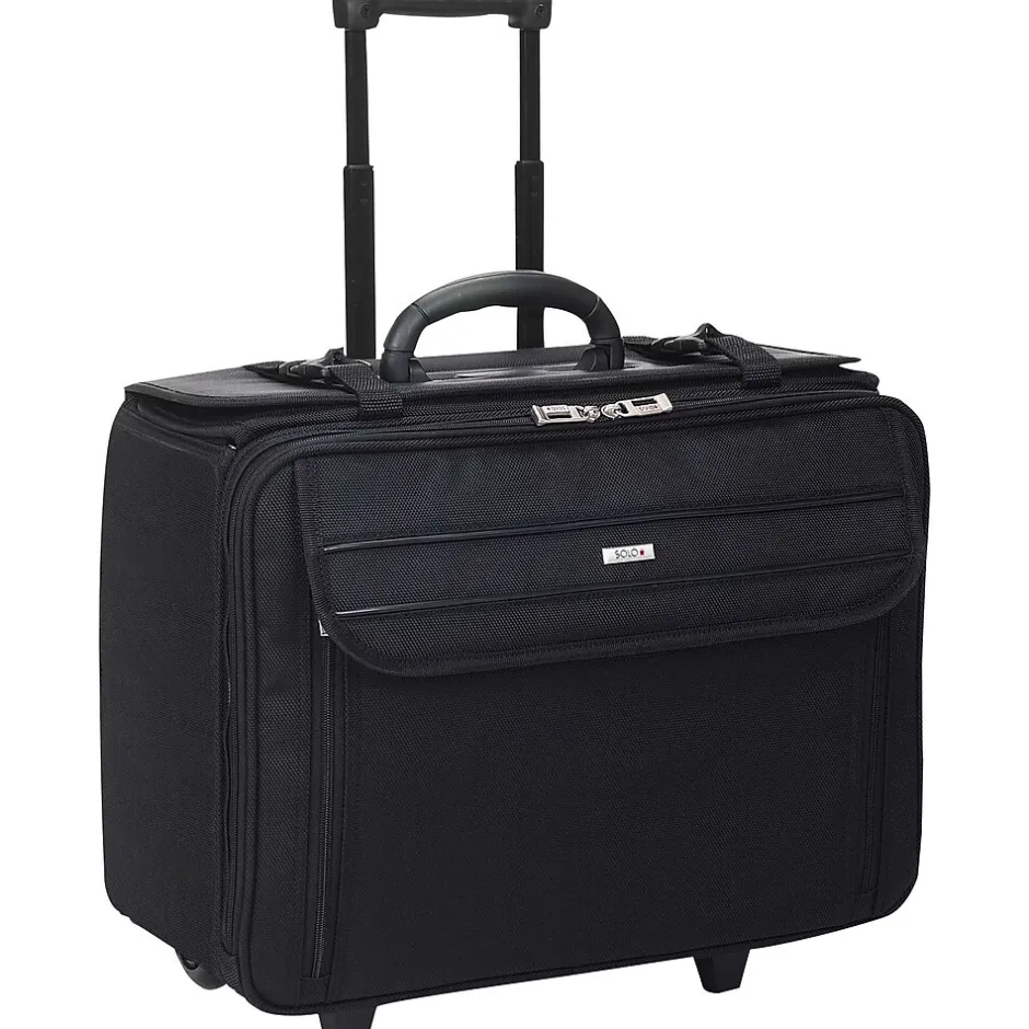 Solo New York Ballistic Nylon Rolling Laptop/Catalog Case with File Hanger, 16"