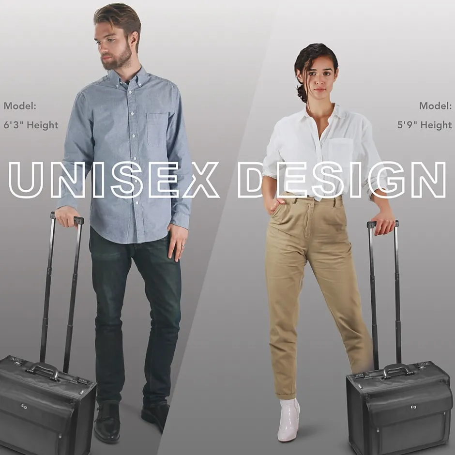 Solo New York Classic Laptop Rolling Briefcase, Black Polyester (PV78-4)