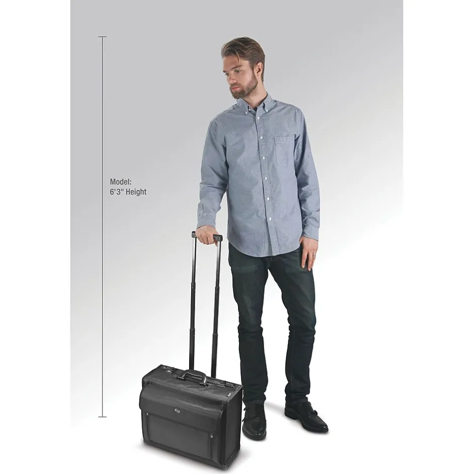 Solo New York Classic Laptop Rolling Briefcase, Black Polyester (PV78-4)