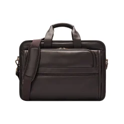 Solo New York Classic Leather Briefcase, Laptop Compatible, Espresso (D941-3)