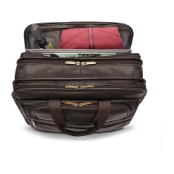 Solo New York Classic Leather Briefcase, Laptop Compatible, Espresso (D941-3)