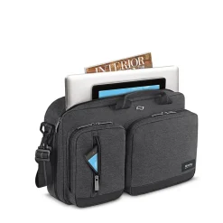Solo New York Duane Hybrid Polyester Briefcase, Laptop Compatible, Grey (UBN31010)