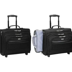 Solo New York Midtown Collection Columbus Laptop Rolling Briefcase, Black Polyester (B64-4)