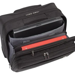 Solo New York Sterling Polyester Briefcase, Laptop Compatible, Rolling, Black (CLA902-4)