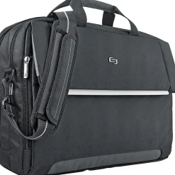 Solo New York Urban Chrysler Polyester Briefcase, Laptop Compatible, Black (LVL330-4)