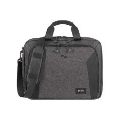 Solo New York Voyage Polyester Briefcase, Laptop Compatible, TSA Checkpoint Friendly, Gray/Black (NOM301-10)