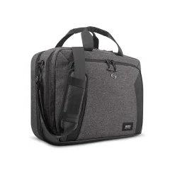 Solo New York Voyage Polyester Briefcase, Laptop Compatible, TSA Checkpoint Friendly, Gray/Black (NOM301-10)