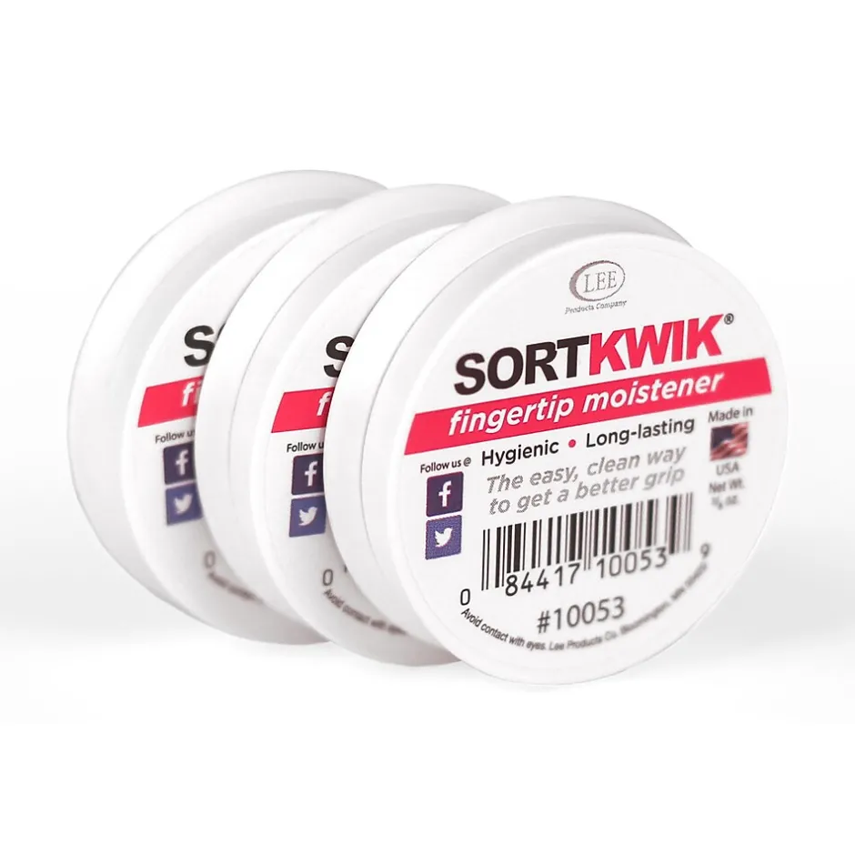 Sortkwik 0.38 oz. Fingertip Moistener, Pink, 3/Pack (LEE10053)* Finger Pads