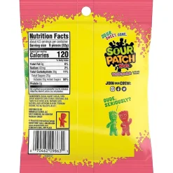 Gummy & Chewy Candy<Sour Patch Kids Watermelon Gummy Candy, 5 oz, 12/Carton (JAR1506224)