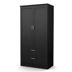 Acapella Wardrobe Armoire, Pure Black (5370038) Storage Cabinets