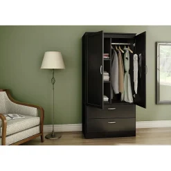 Acapella Wardrobe Armoire, Pure Black (5370038) Storage Cabinets