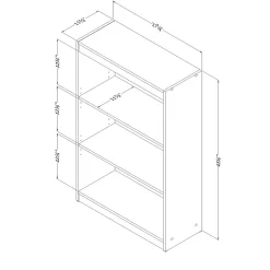 Axess 3-Shelf Bookcase, Pure White (7250766C) Bookcases