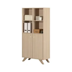 Online Helsy 65.25" 6-Shelf Bookcase with Adjustable Shelf, Soft Elm Laminated Particleboard (13869) Bookcases