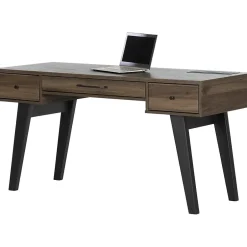 Helsy 60"W Computer Desk, Natural Walnut (13306) Computer Desks