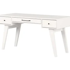Helsy 60"W Computer Desk with Power Bar, Pure White (14668) Computer Desks