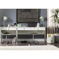 Outlet Interface Desk with 2 Drawers, White (10536) Computer Desks