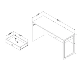 Outlet Interface Desk with 2 Drawers, White (10536) Computer Desks
