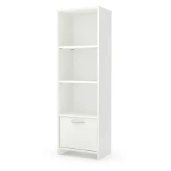 Outlet Step One Narrow 3-Shelf Bookcase with Door, (10249) Bookcases