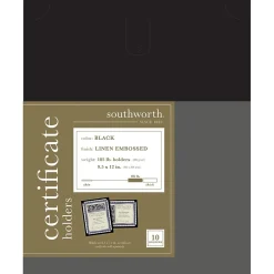 Outlet Certificate Holders, 8.5" x 11", Black, 10/Pack (PF18) Awards & Certificates
