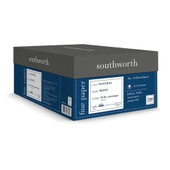 Southworth Gummed #10 Business Envelopes, 4 1/8" x 9 1/2", Natural, 250/Box (J404N-10)* Business