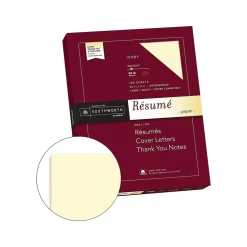 New Resume Paper, 8.5" x 11", 24 lb., Wove-Finish, Ivory, 100 Sheets/Box (R14ICF) Resume Paper