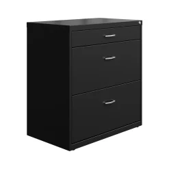 Online 3-Drawer Lateral File Cabinet, Letter/Legal Size, Lockable, 31.88"H x 30"W x 17.63"D, Black (25070) File Cabinets