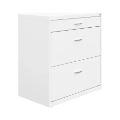 Discount 3-Drawer Lateral File Cabinet, Letter/Legal Size, Lockable, 31.88"H x 30"W x 17.63"D, White (25071) File Cabinets
