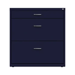Outlet 3-Drawer Lateral File Cabinet, Letter/Legal Size, Lockable, 31.88"H x 30"W x 17.63"D, Navy (25073) File Cabinets