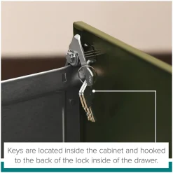 3-Drawer Mobile Vertical File Cabinet, Letter Size, Lockable, 26.7