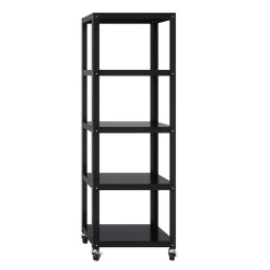 New Ready-to-assemble 72-inch High Mobile 5-Shelf Bookcase, Black Bookcases