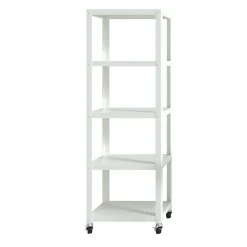 Outlet Ready-to-assemble 72-inch High Mobile 5-Shelf Bookcase, White Bookcases