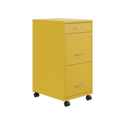 New SOHO Organizer 3-Drawer Mobile Vertical File Cabinet, Letter Size, Lockable, Goldfinch (25284) File Cabinets