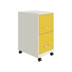 SOHO Smart File 2-Drawer Mobile Vertical File Cabinet, Letter Size, Lockable, Pearl White/Goldfinch (25337) File Cabinets