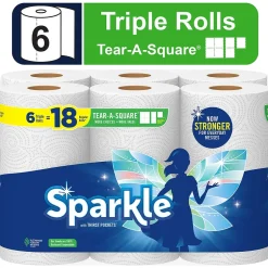 Paper Towels<Sparkle Pick-a-Size with Thirst Pockets Paper Towels, 2-ply, 165 Sheets/Roll, 6 Rolls/Pack (22269501)