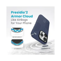 Cell Phone Cases<Speck Presidio 2 Grip MagSafe ClickLock Phone Case for iPhone 15 Pro, Coastal Blue/Dust Gray (150447-3206)