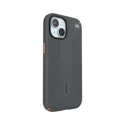 Cell Phone Cases<Speck Presidio 2 Grip MagSafe ClickLock Phone Case for iPhone 15, Charcoal Gray/Cool Bronze (150439-3212)