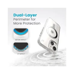 Cell Phone Cases<Speck Presidio Perfect-Clear MagSafe ClickLock Phone Case for iPhone 15, Clear/Chrome (150441-3199)