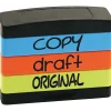 Stack Stamp Set, "Copy", "Draft", "Original", Assorted Fluorescent Ink (8801) Outlet