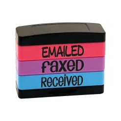 Stack Stamp Set, "EMAILED", "FAXED", "RECEIVED", Assorted Ink (8800) Online