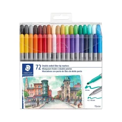 Staedtler Fiber Markers, Twin Tip, Assorted Colors, 72/Pack (320TB72 LU) Sale