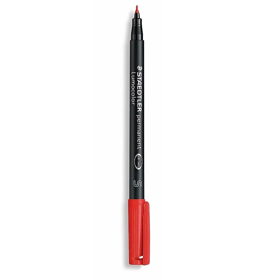 Staedtler Lumocolor AV Marker, Red Superfine, 10/Pack (33811-PK10) New