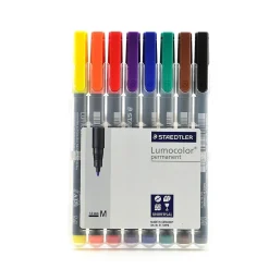 Staedtler Lumocolor Permanent Overhead Projection Markers, Medium Tip, Assorted, 8/Pack, Pack of 2 (63920) Sale